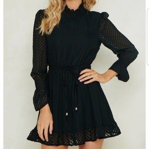 NWT! Hello Molly Black long sleeved dress - S